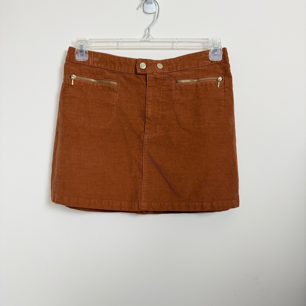 Abercrombie & Fitch Corduroy Mini Skirt Rust Brown Y2K Size 6 Fall Autumn